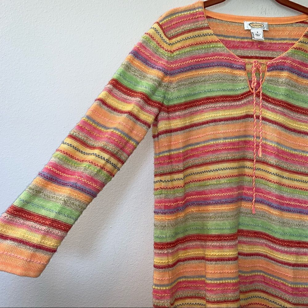 Talbots Colorful Striped Sweater Top - Picture 3 of 7